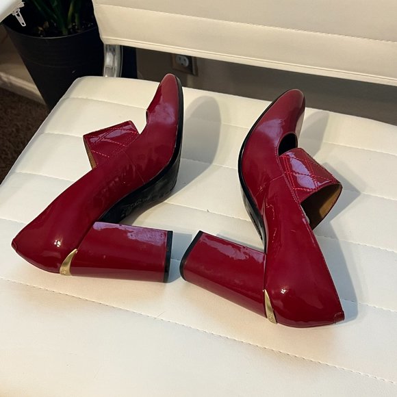Calvin Klein Casilla Patent Leather Mary Jane Block Heel - Picture 2 of 3